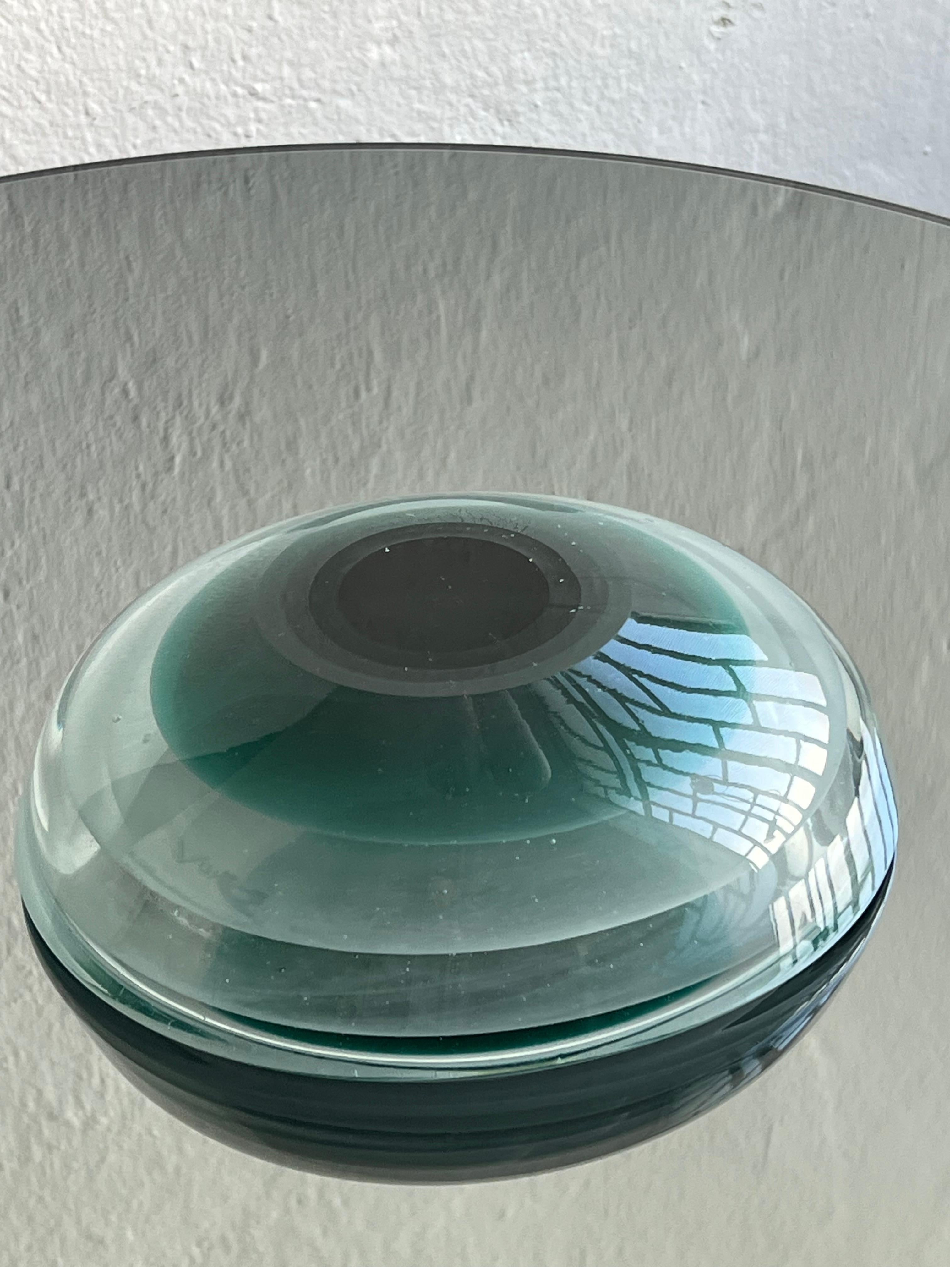 Vintage Murano Sommerso Collectible Sculpture Venini in Aquamarine glass For Sale 1