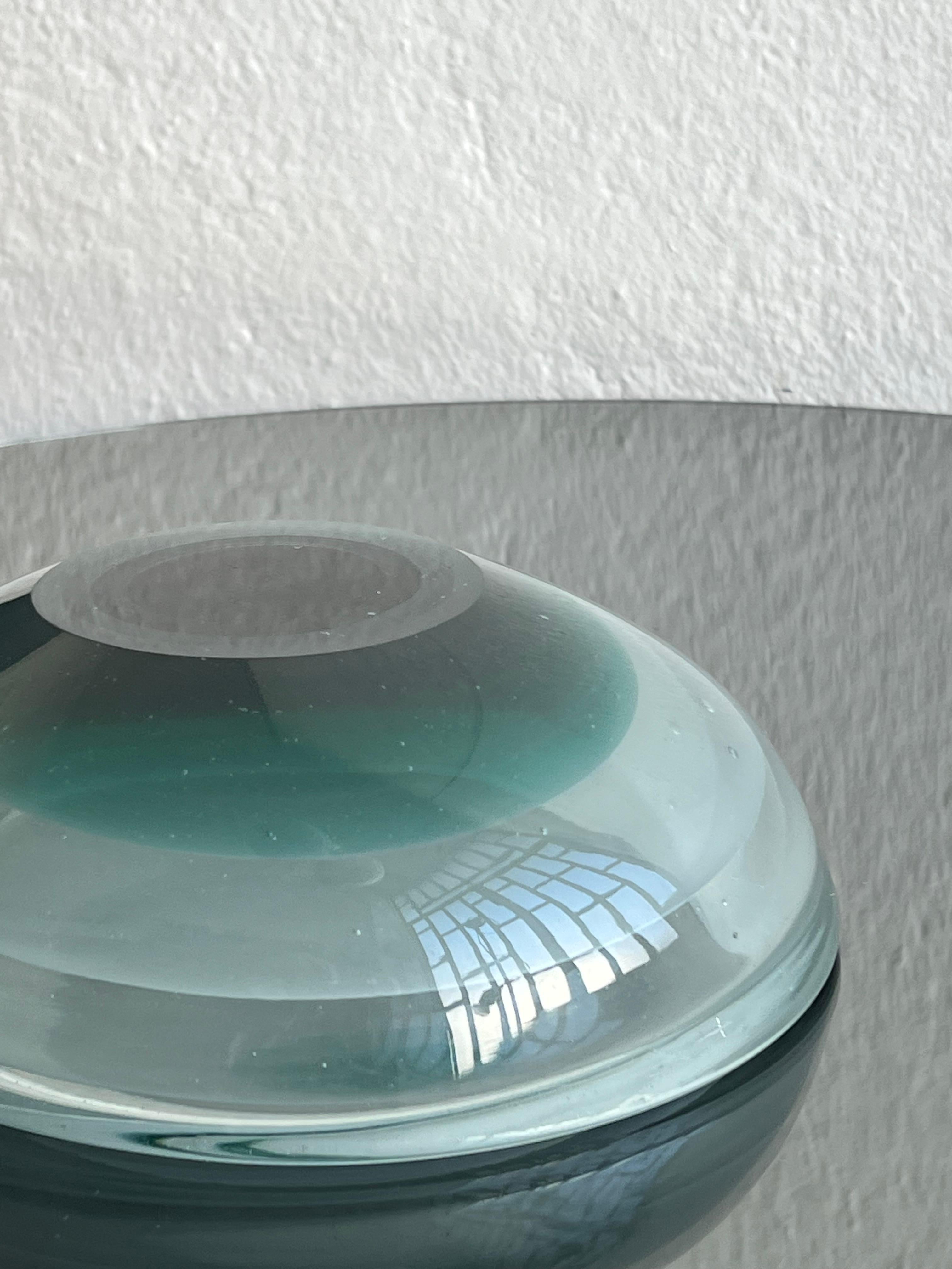 Vintage Murano Sommerso Collectible Sculpture Venini in Aquamarine glass For Sale 2