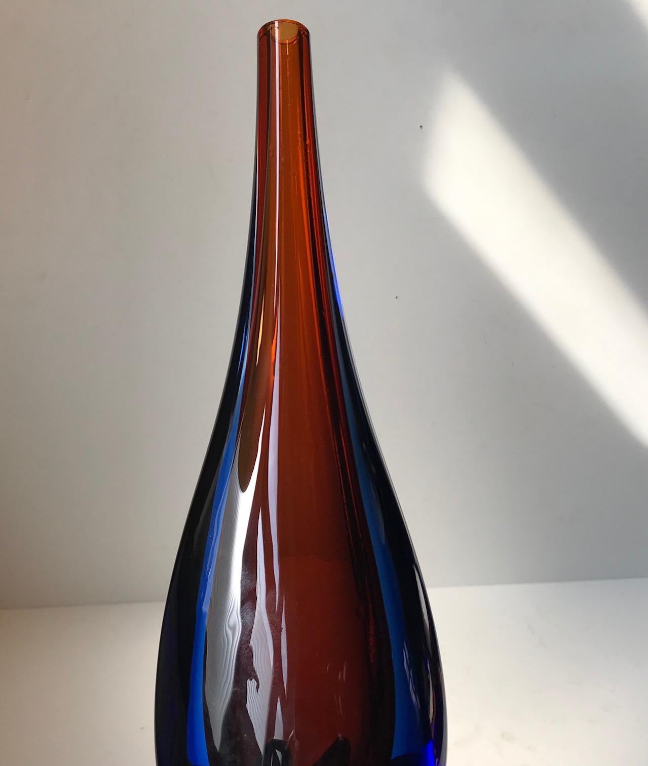 Blown Glass Vintage Murano Sommerso Glass Ashtray by Flavio Poli for Seguso, 1960s