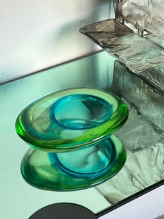 Vintage Murano  "Sommerso" Glass, Coffee table accent , Bookcase, home Stayling