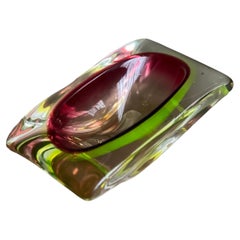 Murano vintage  "Sommerso" Vetro, Tavolino d'accento, Libreria, casa Stayling