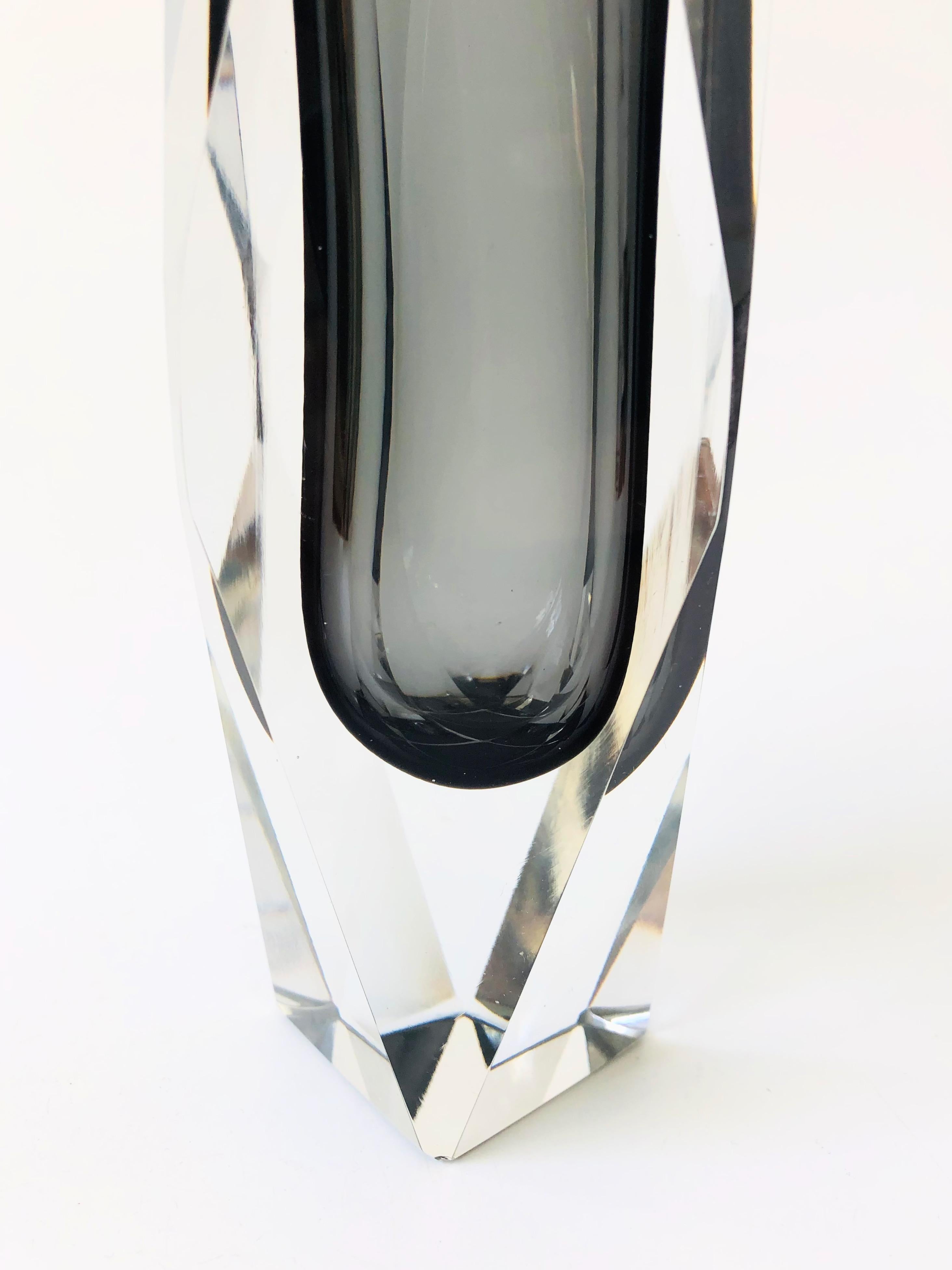 Italian Vintage Murano Sommerso Glass Vase by Alessandro Mandruzzato