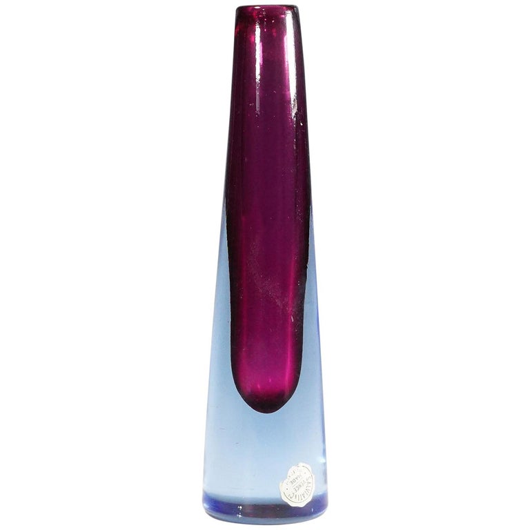 Vintage Murano Sommerso Glass Vase by Salviati & Co., circa 1960 For Sale