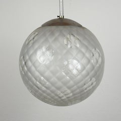 Vintage murano sphere ball pendant lamp Italy 1950s