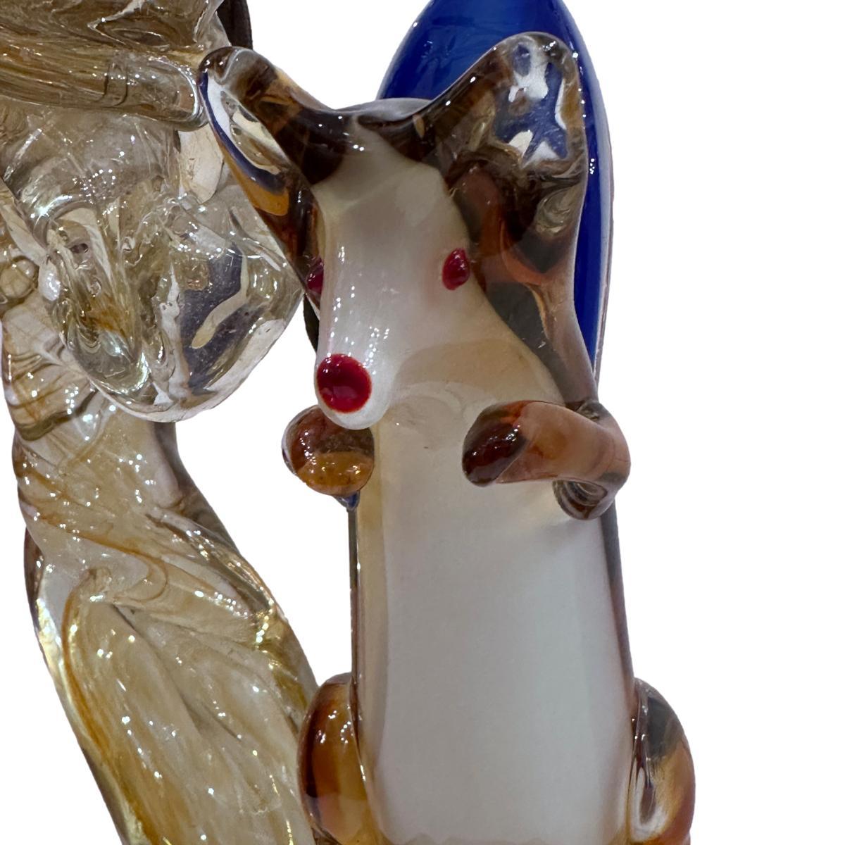 Vintage Murano Squirrel Table Lamp For Sale 4