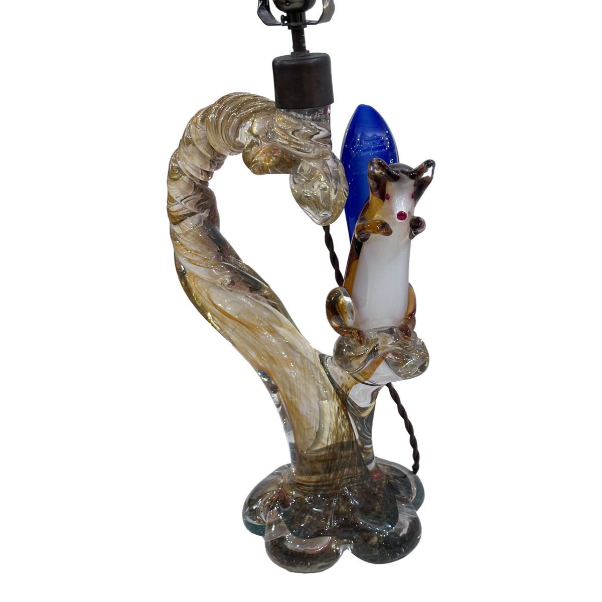 Vintage Murano Squirrel Table Lamp For Sale 2