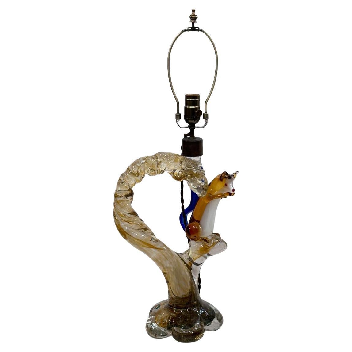 Vintage Murano Squirrel Table Lamp