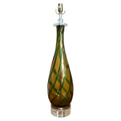 Lámpara de mesa vintage de cristal de Murano con efecto remolino
