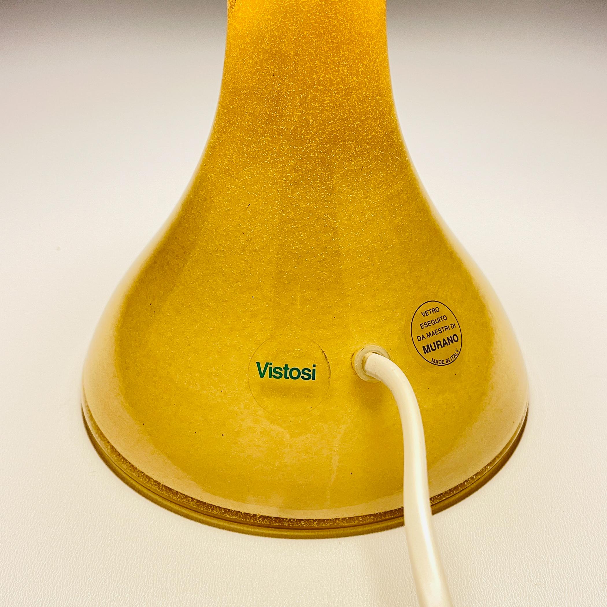 Vintage Murano table lamp by Vistosi, Italy 1980s For Sale 1