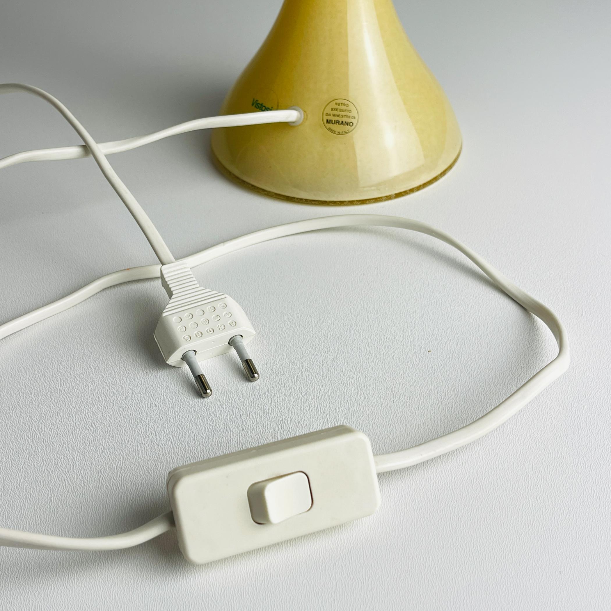 Vintage Murano table lamp by Vistosi, Italy 1980s For Sale 2