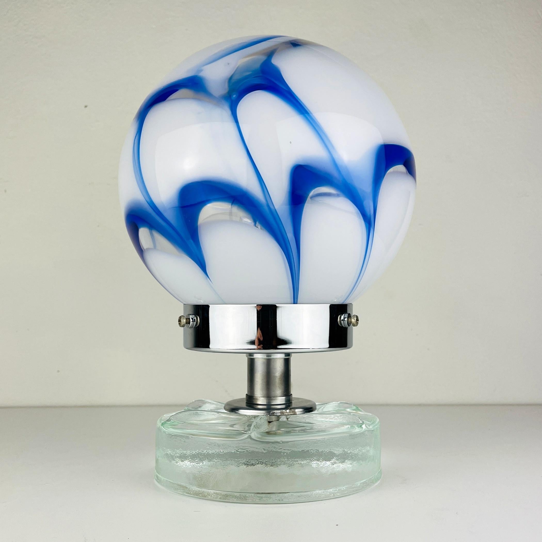 Murano Glass Vintage murano table lamp by Zonca Italy 1980s 