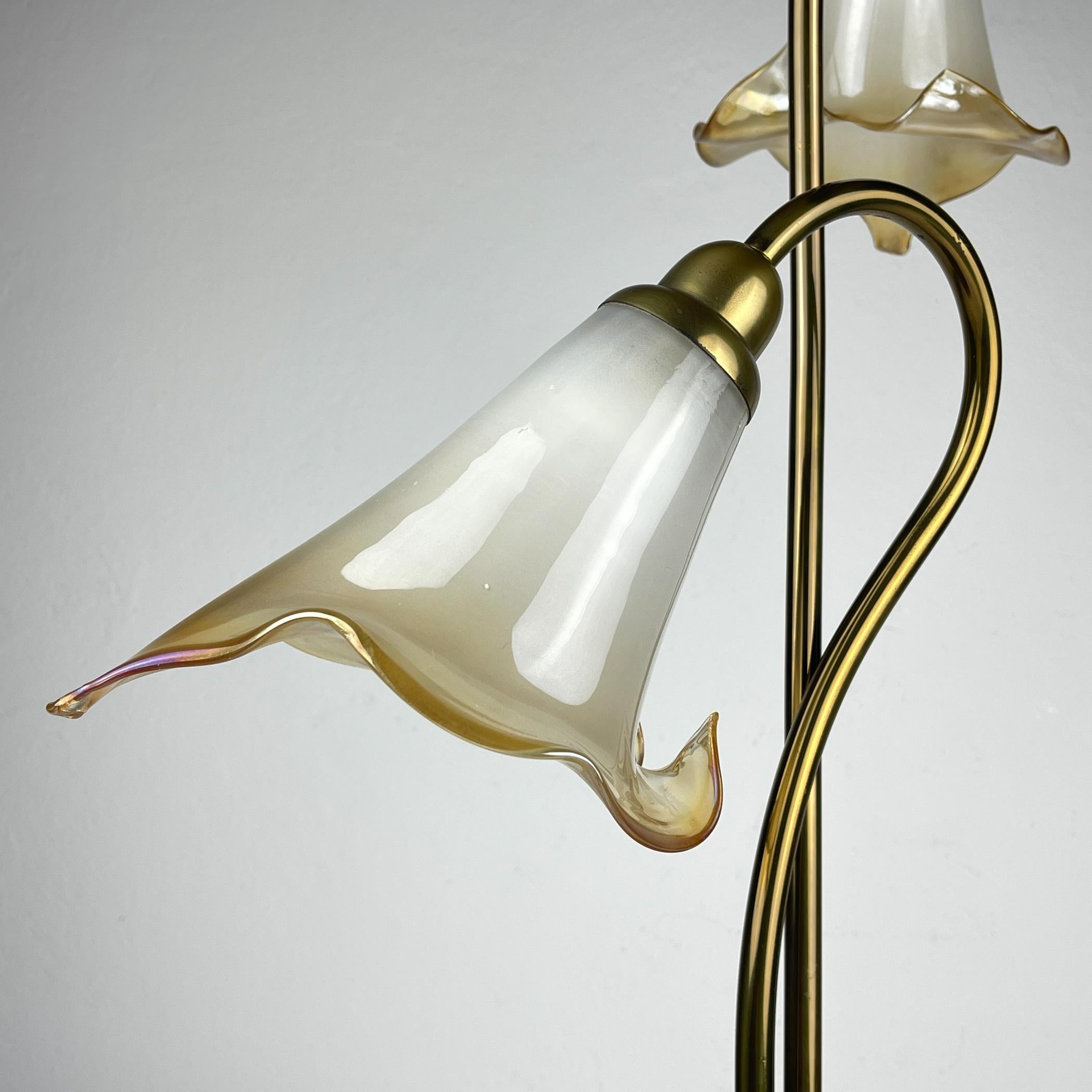 Lampe de table Vintage Murano Lilies, Italie 1970 en vente 3