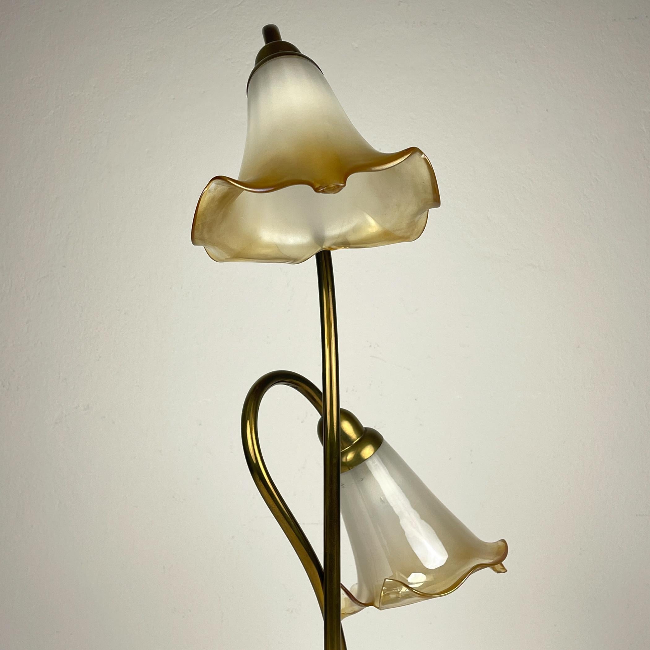 Lampe de table Vintage Murano Lilies, Italie 1970 en vente 12