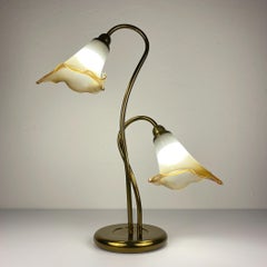 Vintage Murano Table Lamp Lilies, Italy 1970s