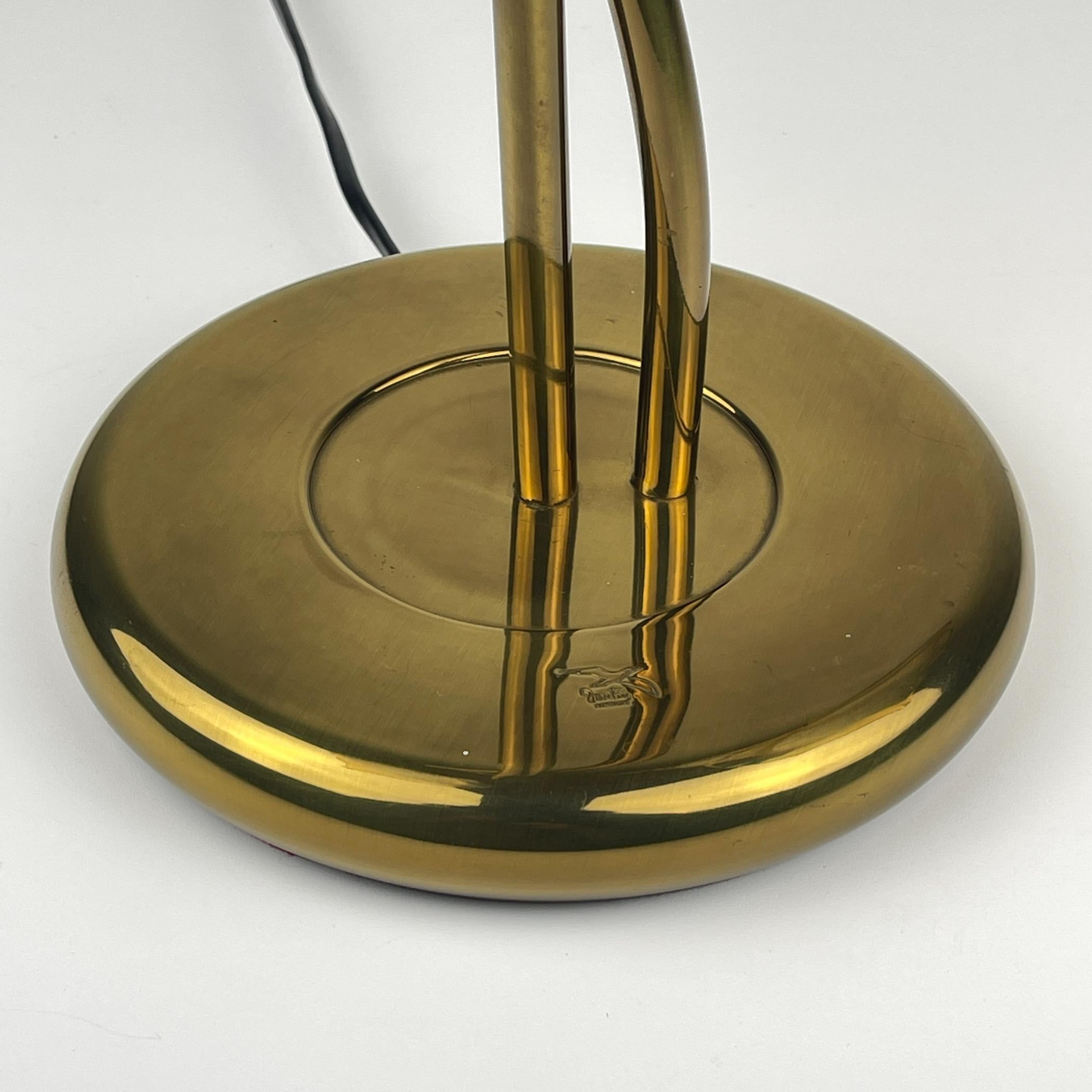 Laiton Lampe de table Vintage Murano Lilies, Italie 1970 en vente