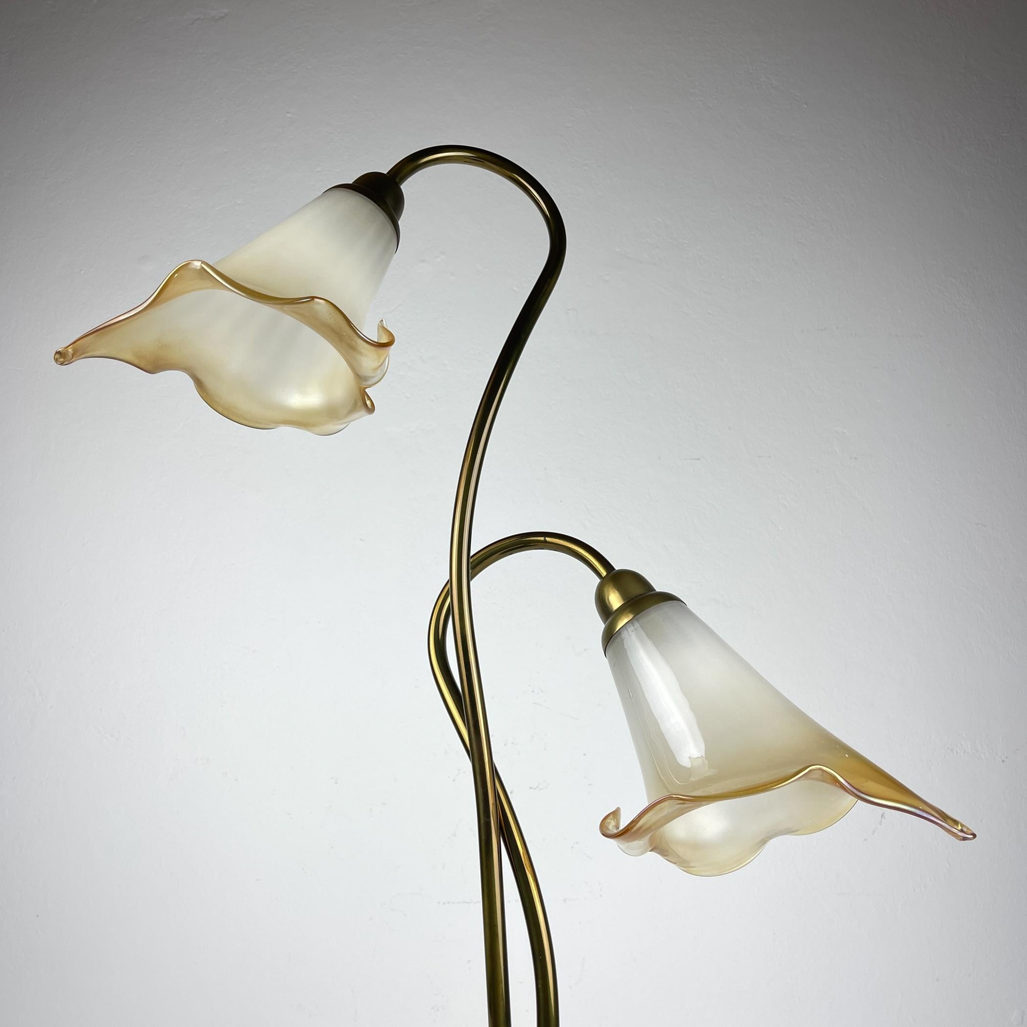 Lampe de table Vintage Murano Lilies, Italie 1970 en vente 2