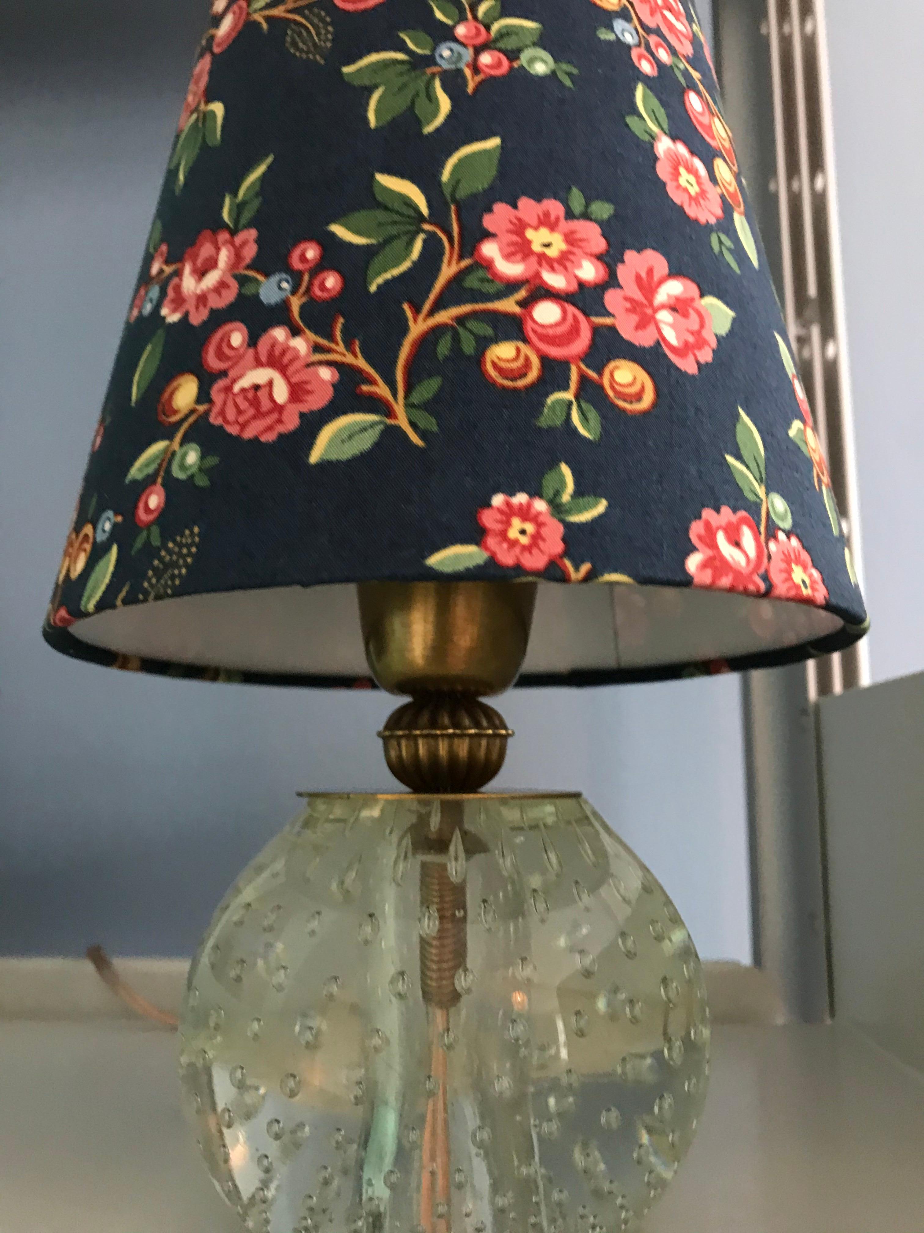 Vintage Murano Table Lamp with Customised Shade, Italy, 1950 1