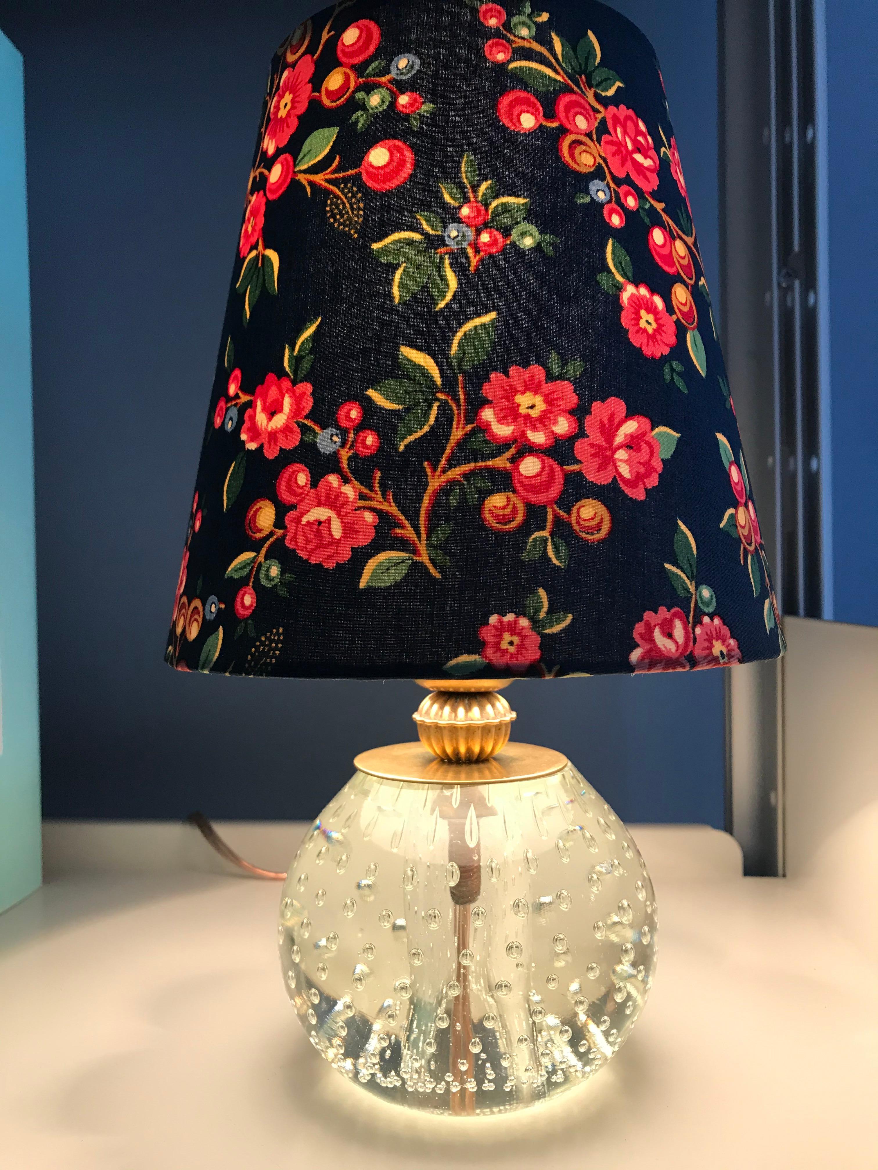 Vintage Murano Table Lamp with Customised Shade, Italy, 1950 2