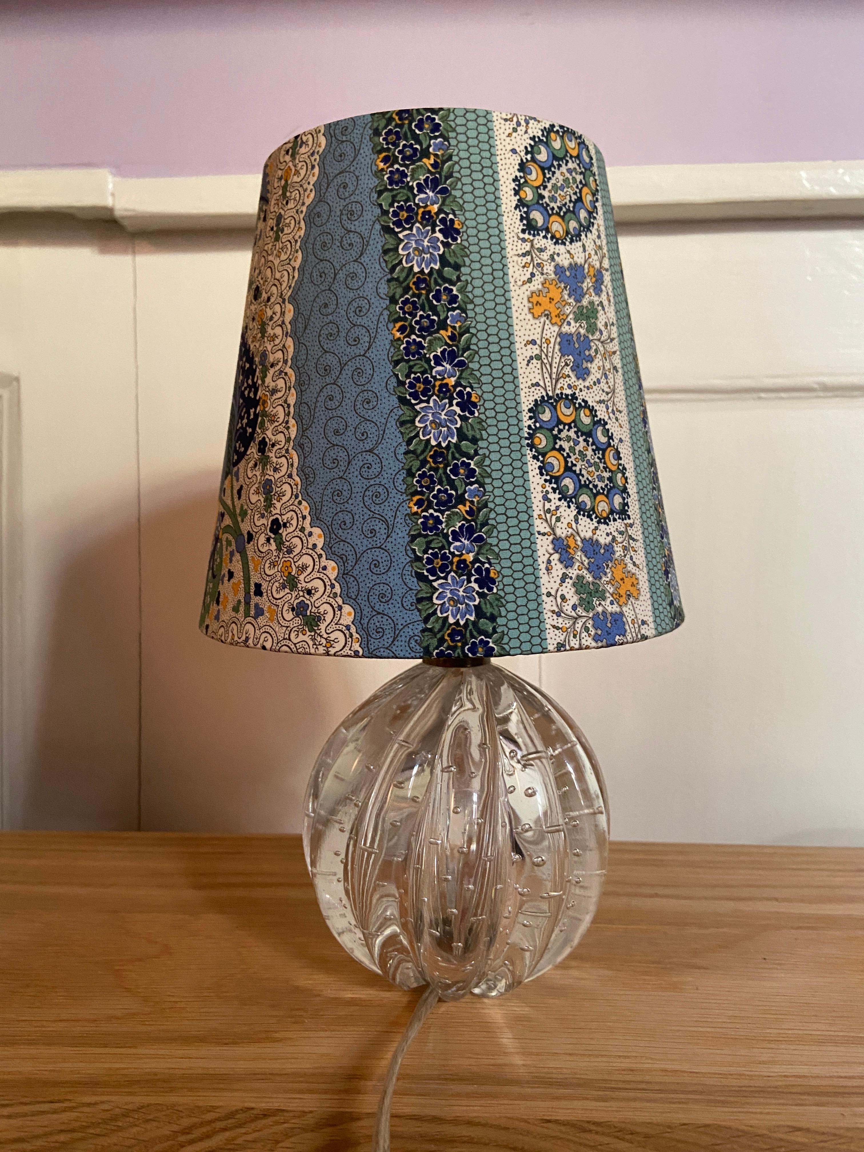 Vintage Murano Table Lamp with Customized Shade, Italy, 1950's 2