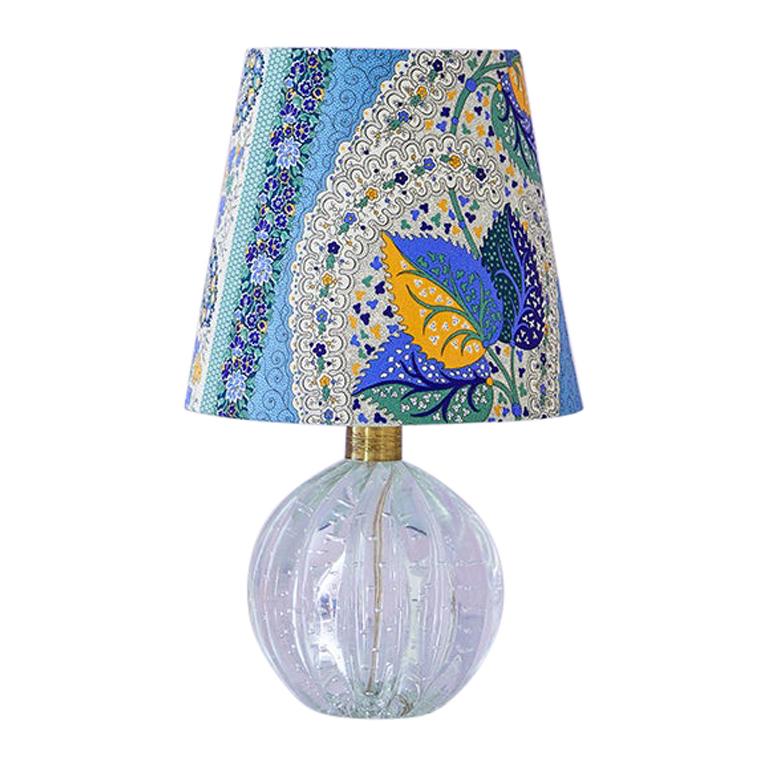 Vintage Murano Table Lamp with Customized Shade, Italy, 1950's