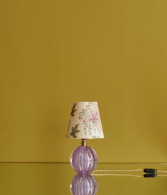 Vintage Murano Table Lamp with Customized Shade, Italy, 1950's