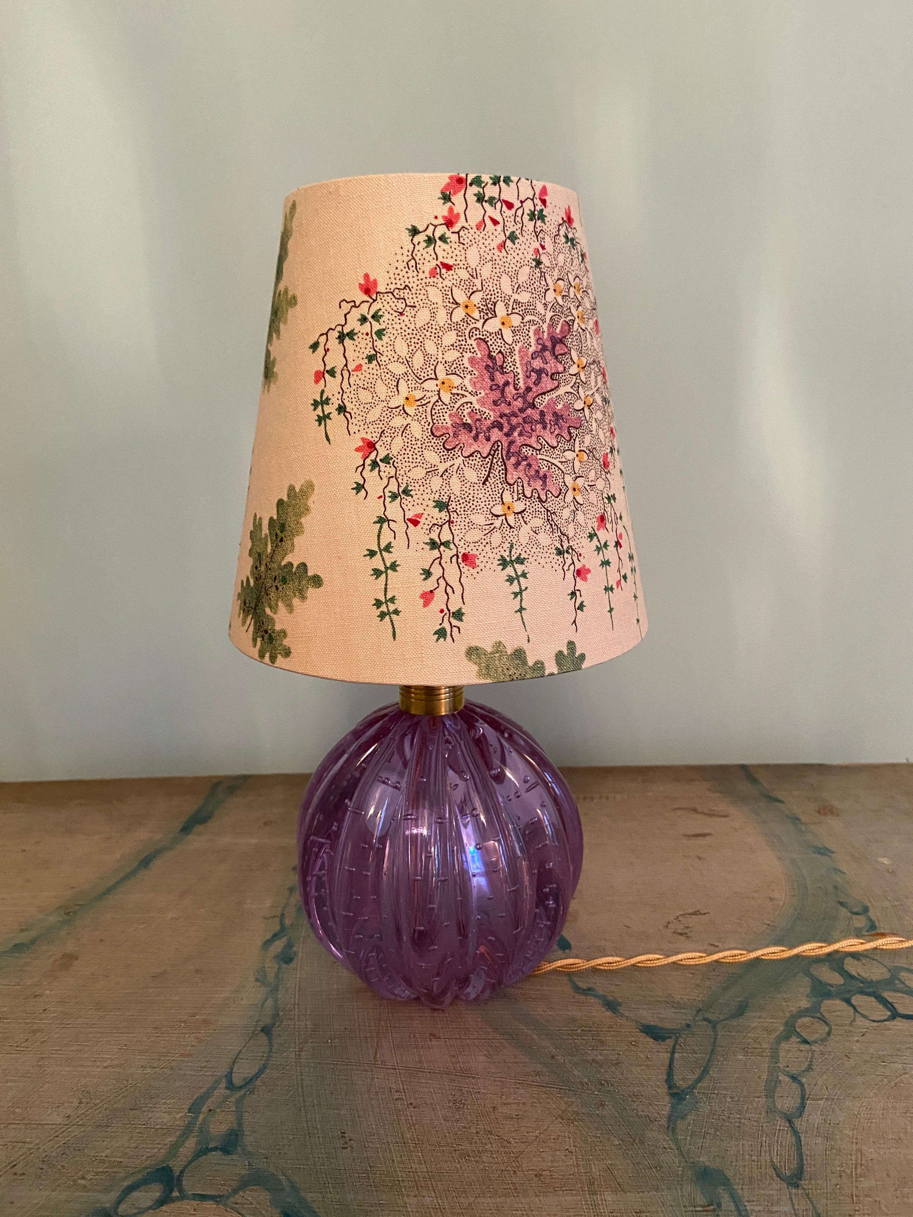 Italian Vintage Murano Table Lamp with Customized Shade, Italy, 1950's