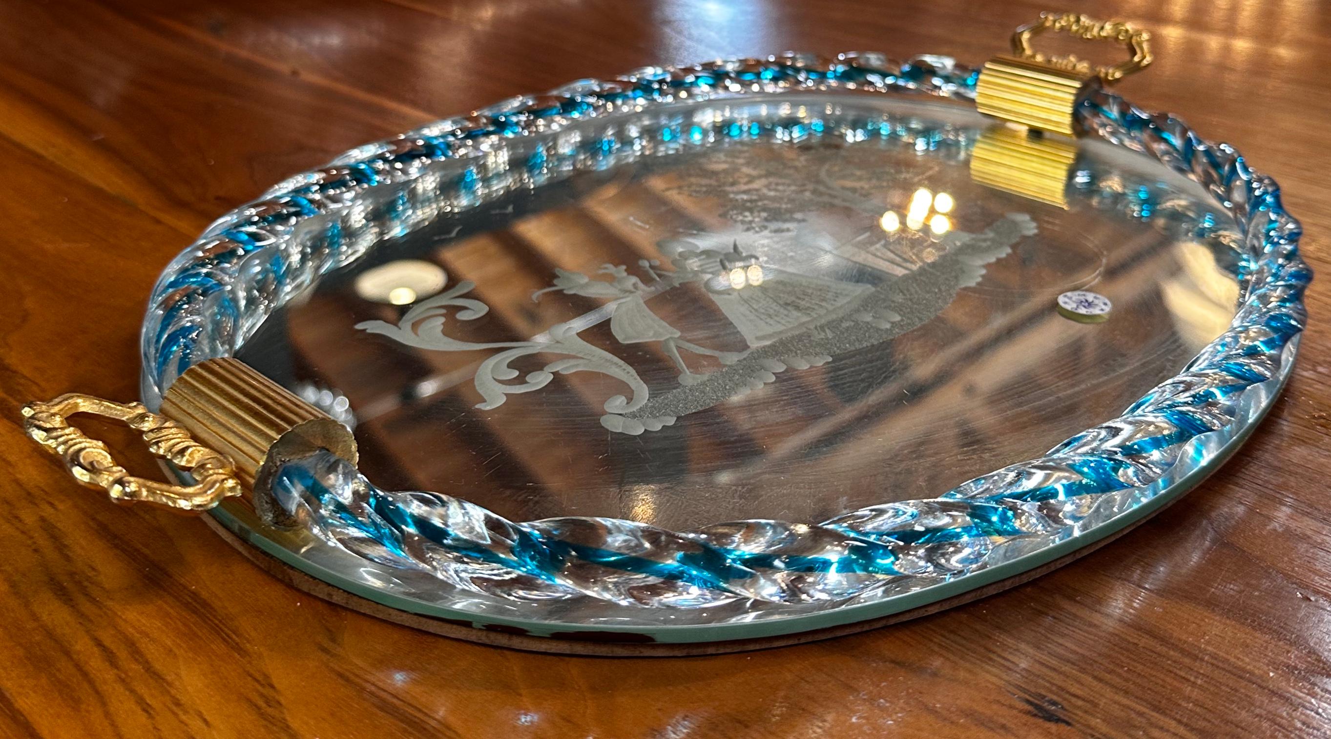 Vintage Murano Tray by Venini 1960 In Good Condition For Sale In Los Angeles, CA