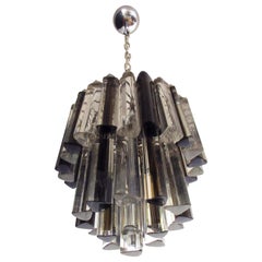 Vintage Murano Triedri Chandelier, 43 Transparent Prism