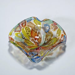 Vintage Murano Tutti Frutti Art Glass Bowl 1950s