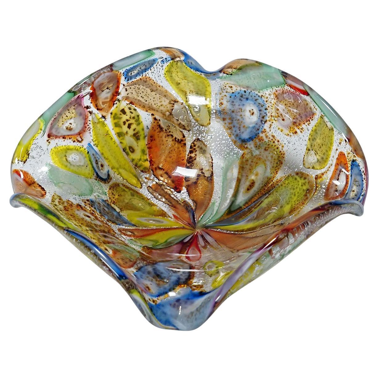 Vintage Murano Tutti Frutti Kunstglasschale 1950er Jahre