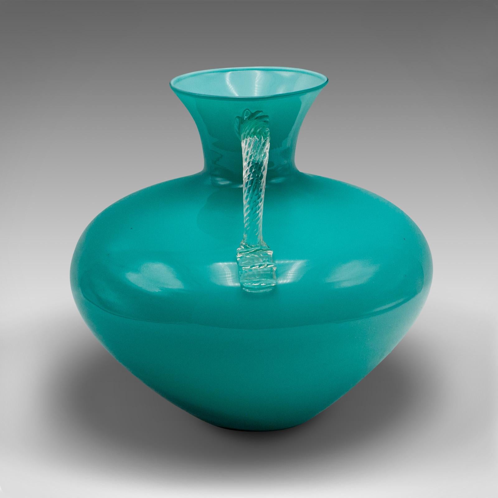 Vase à deux anses vintage de Murano, italien, verre d'art, décoratif, milieu du siècle dernier Bon état - En vente à Hele, Devon, GB