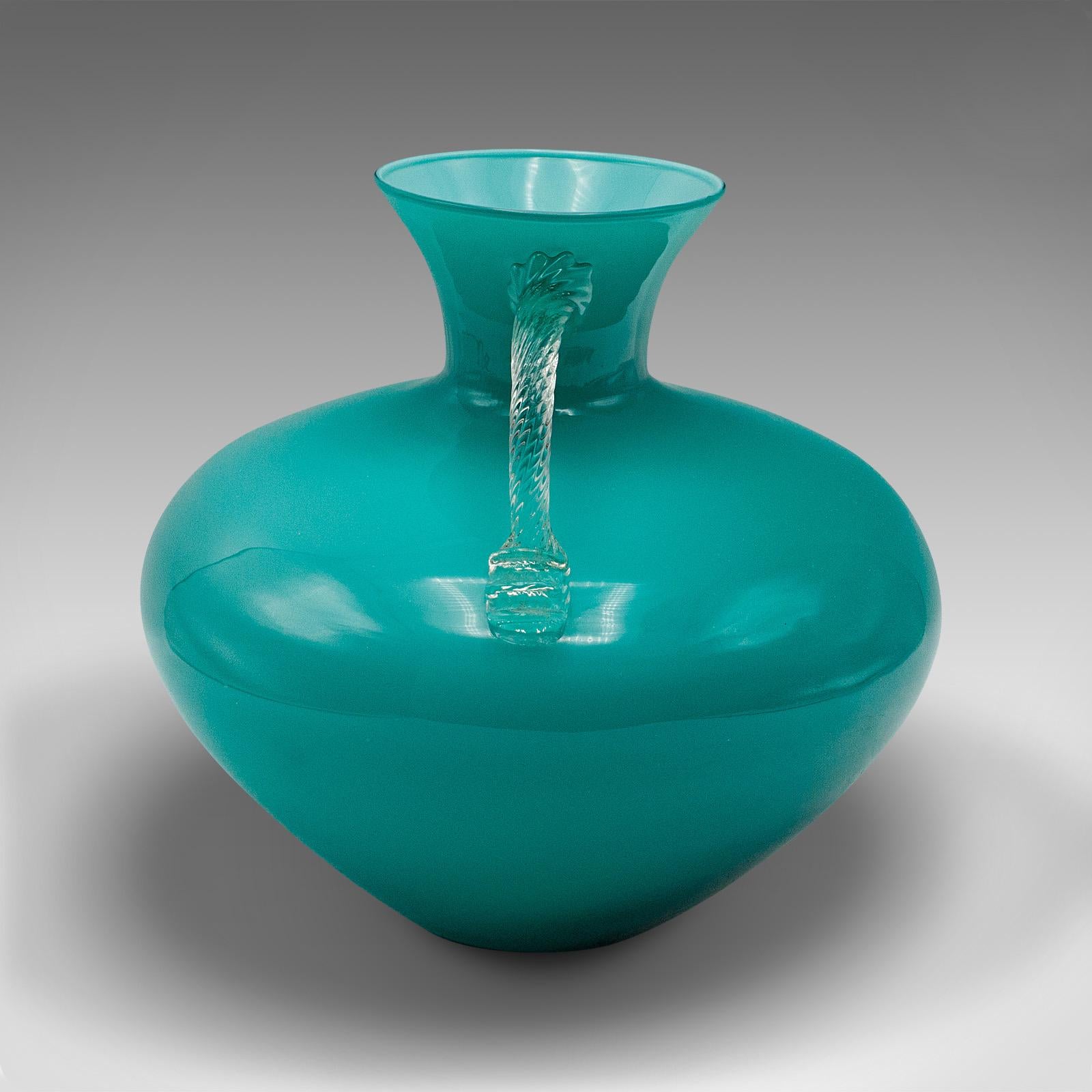 20ième siècle Vase à deux anses vintage de Murano, italien, verre d'art, décoratif, milieu du siècle dernier en vente