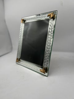 Vintage-Bilderrahmen aus Murano-Twist-Glas und verspiegeltem Glas