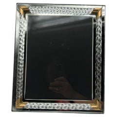 Cadre photo vintage en verre torsadé et miroir de Murano
