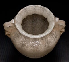 Vintage Murano Vase in White Pulegoso Glass by Napoleone Martinuzzi, 1930s