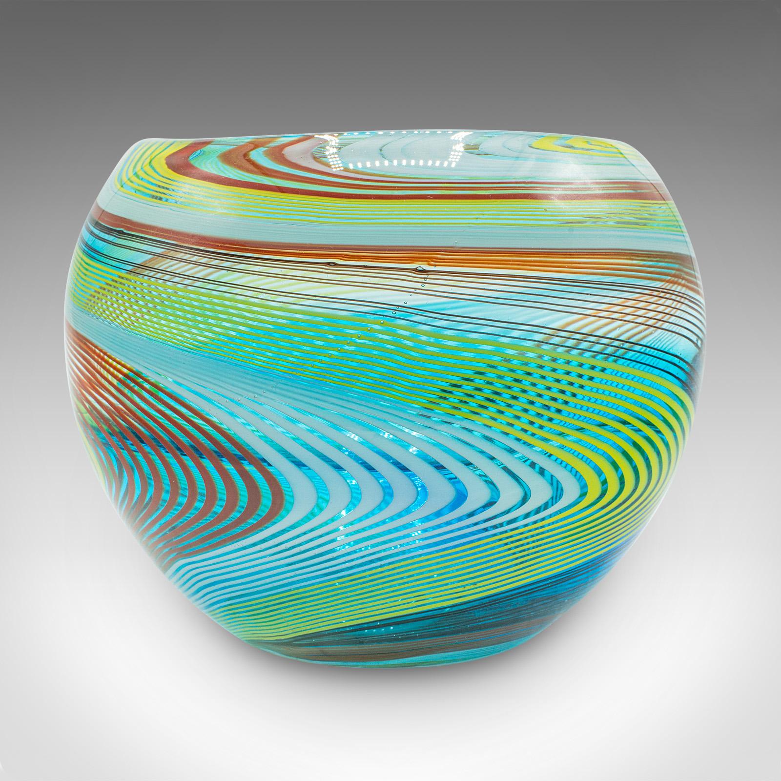 Mid-Century moderno Vaso di Murano d'epoca, italiano, vetro artistico, piatto da frutta, fioriera, metà del secolo scorso in vendita