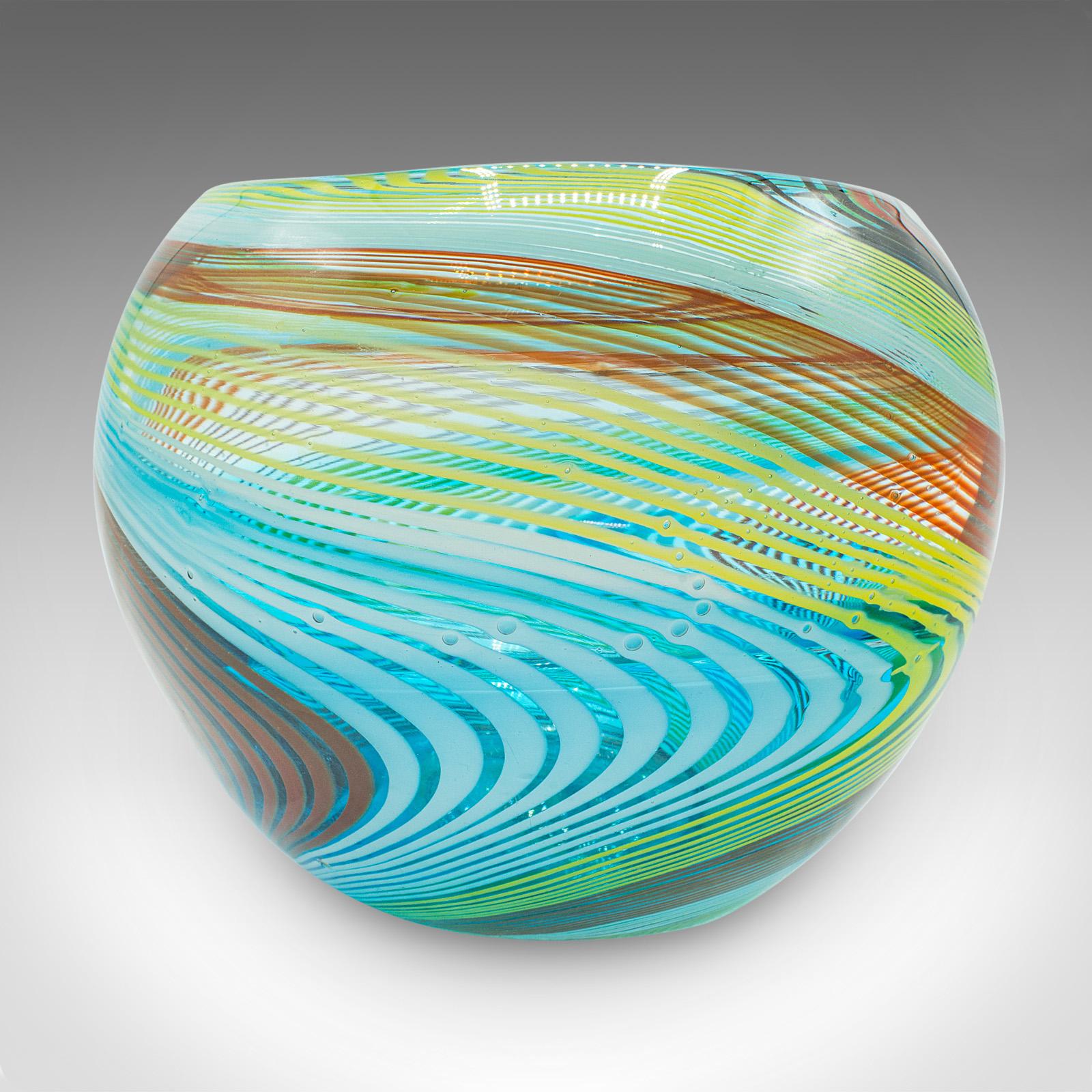 Vaso di Murano d'epoca, italiano, vetro artistico, piatto da frutta, fioriera, metà del secolo scorso In condizioni buone in vendita a Hele, Devon, GB