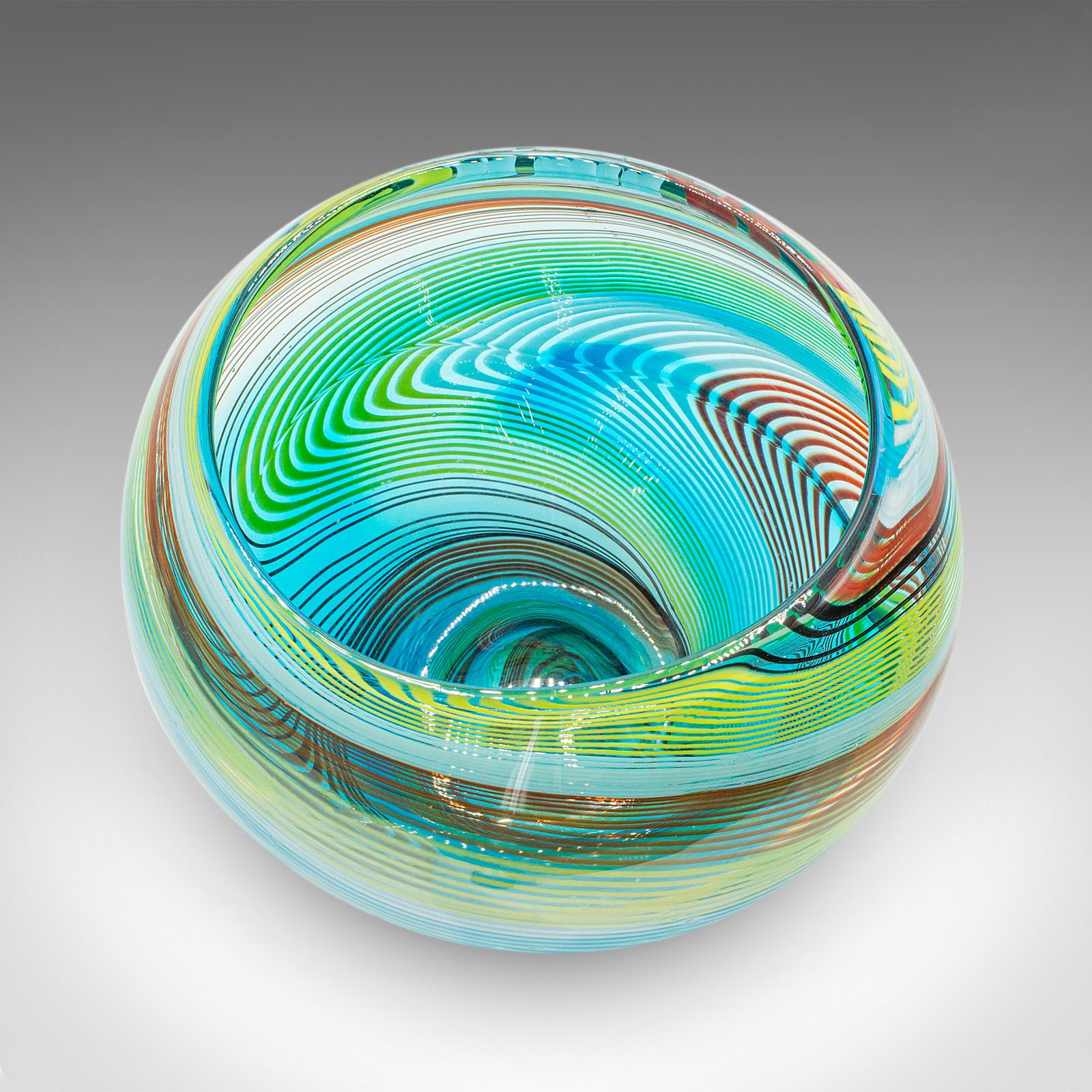 Metà XX secolo Vaso di Murano d'epoca, italiano, vetro artistico, piatto da frutta, fioriera, metà del secolo scorso in vendita