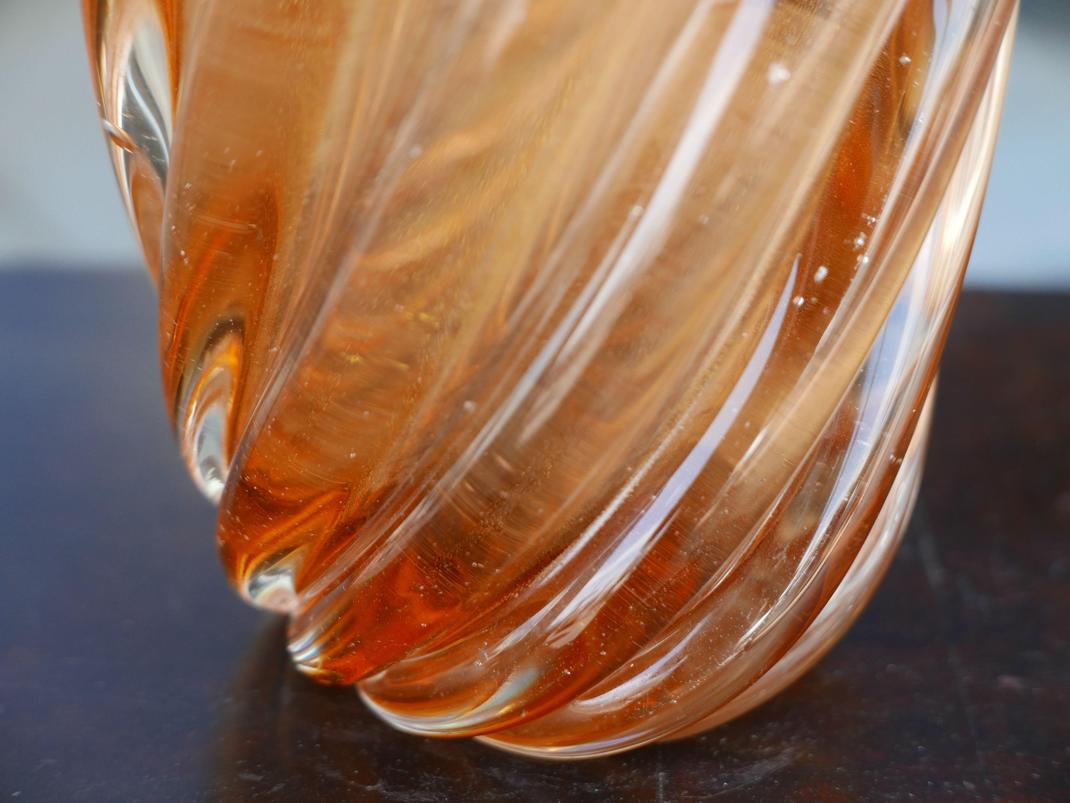 Italian Vintage Murano Vase with Gold Inclusions by Seguso