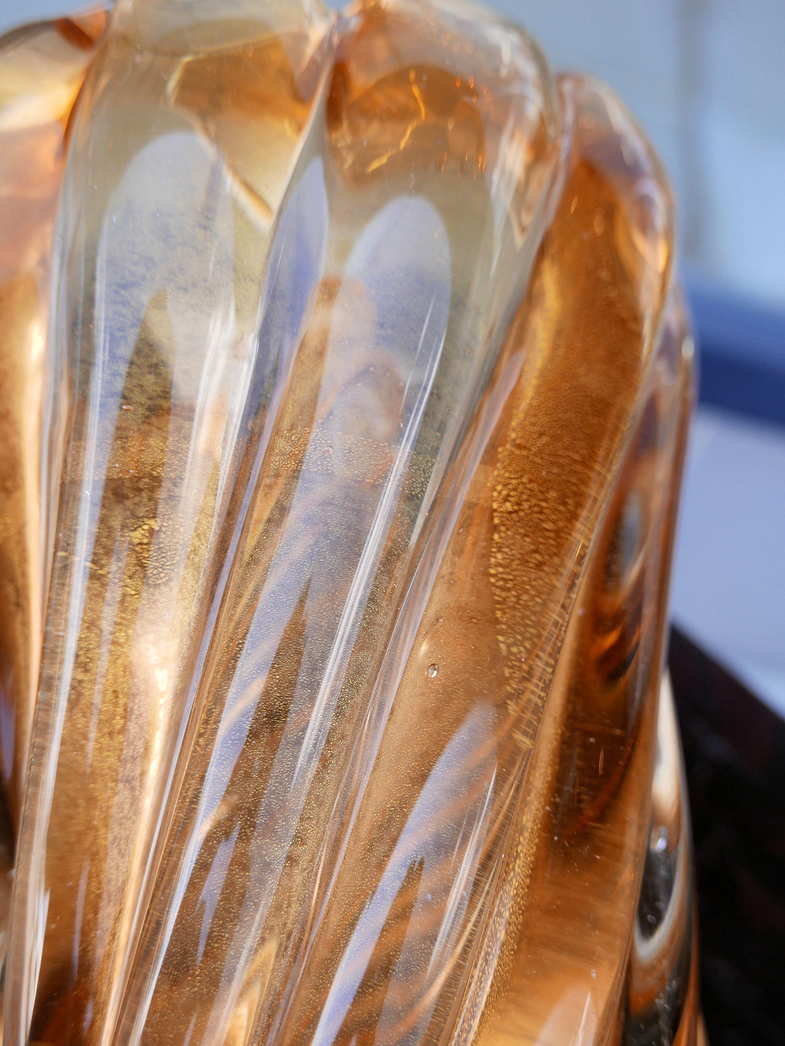 20th Century Vintage Murano Vase with Gold Inclusions by Seguso