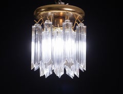 Vintage Murano Venini Quadriedri Ceiling Light, 1960