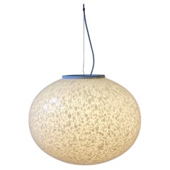 Vintage Murano Vetri 1970s Italian Swirl Sphere Globe Glass Pendant Lamp