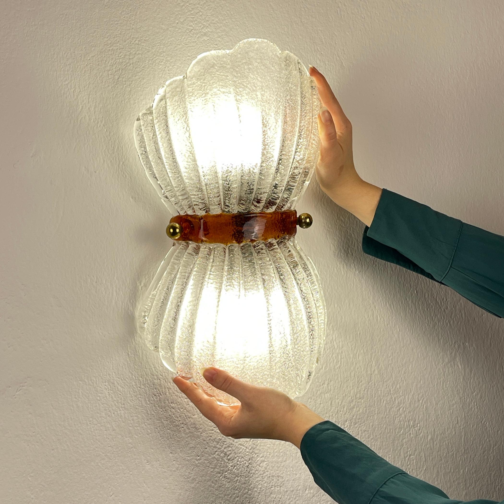 Lampada da parete di Murano vintage di Mazzega Murano, Italia anni '60 5