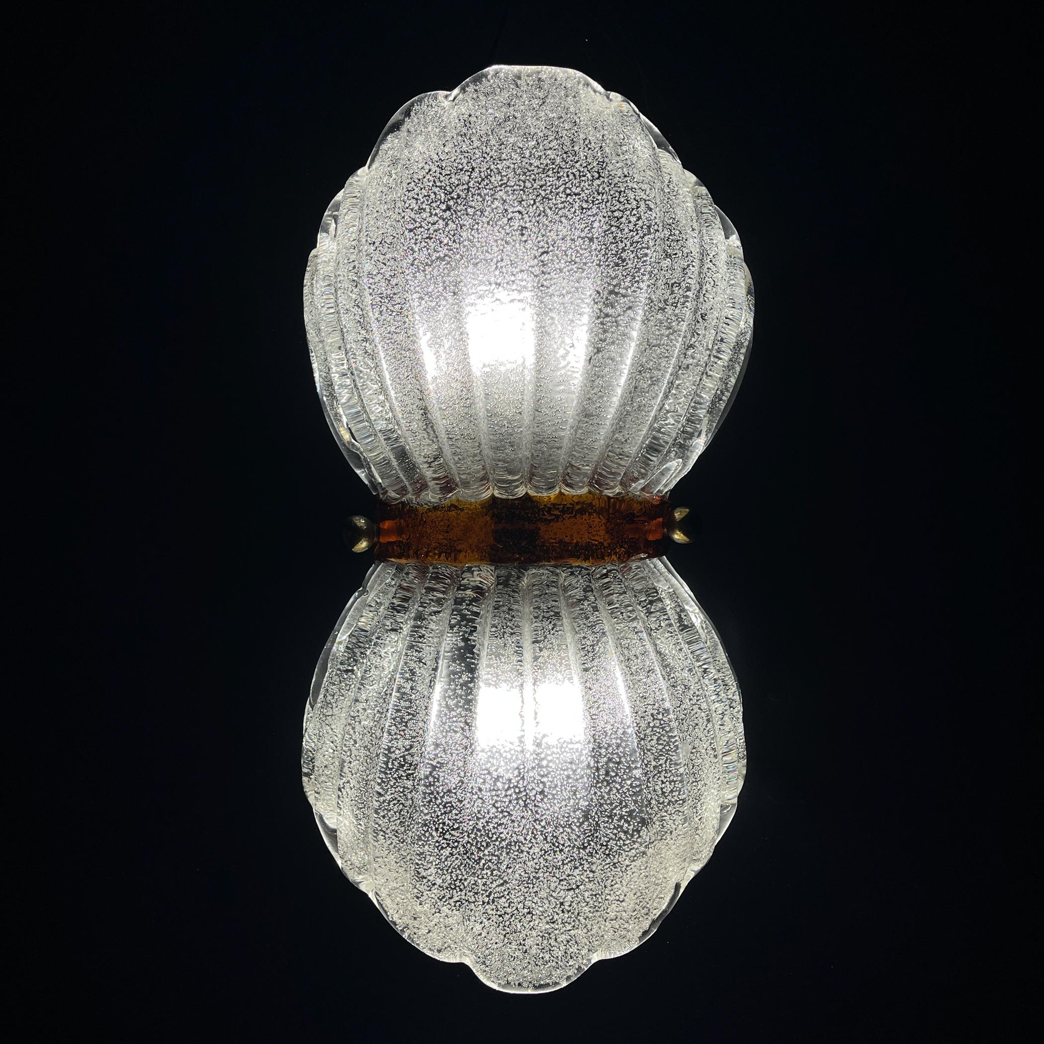 XX secolo Lampada da parete di Murano vintage di Mazzega Murano, Italia anni '60