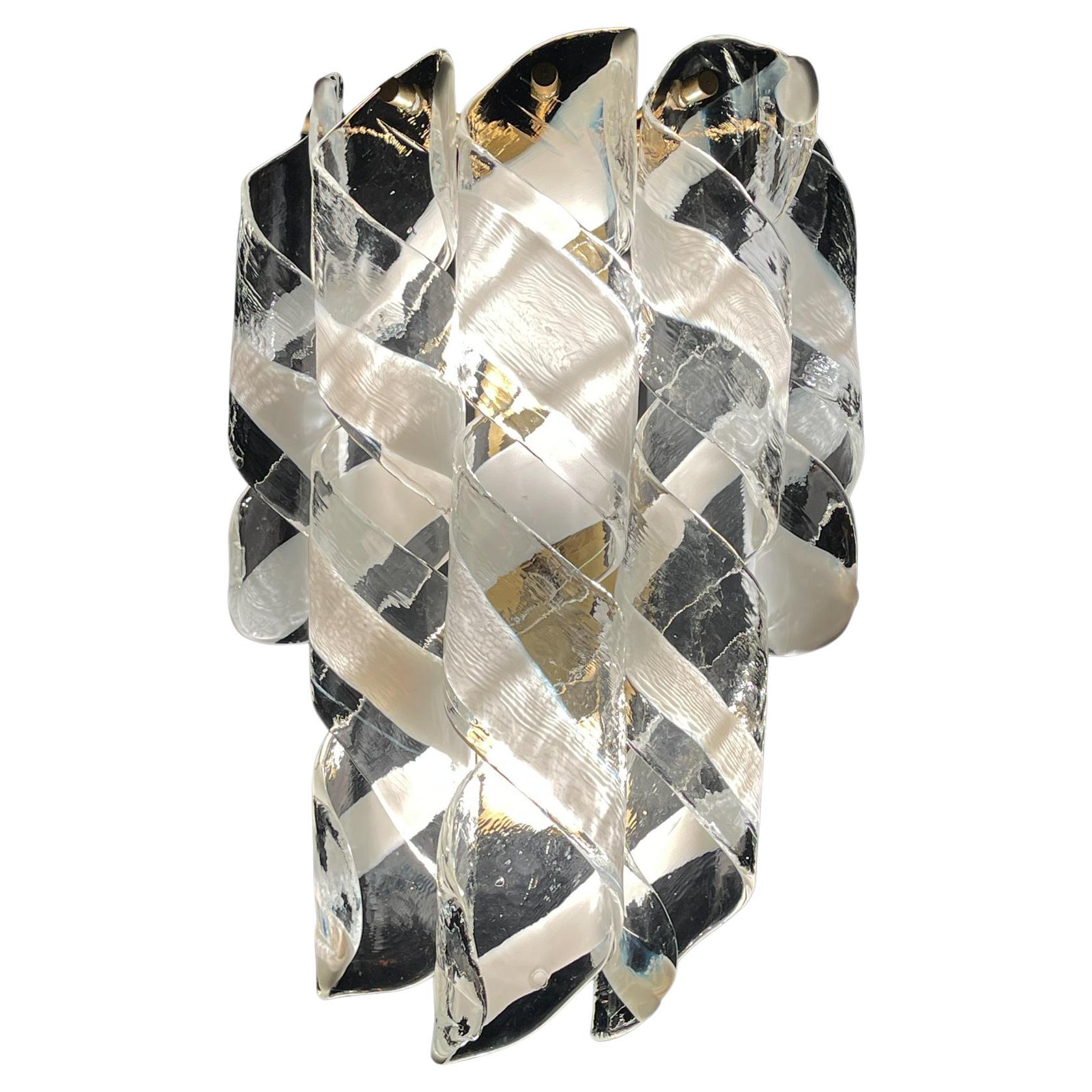 Vintage Murano wall lamp “Torciglioni” by AVMazzega, Italy 1970s