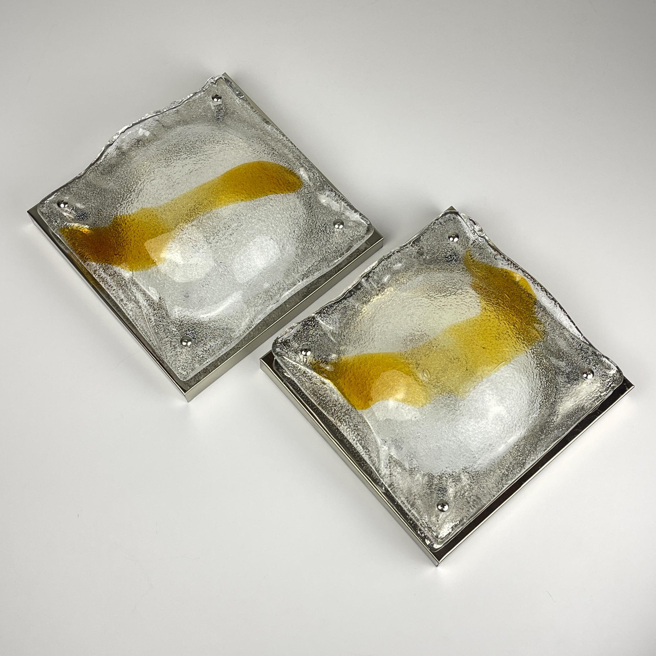 Apliques de Murano vintage de AV Mazzega, Italia, años 80, set de 2 Moderno de mediados de siglo en venta