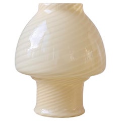 Retro Murano Yellow Swirl Mushroom Table Lamp