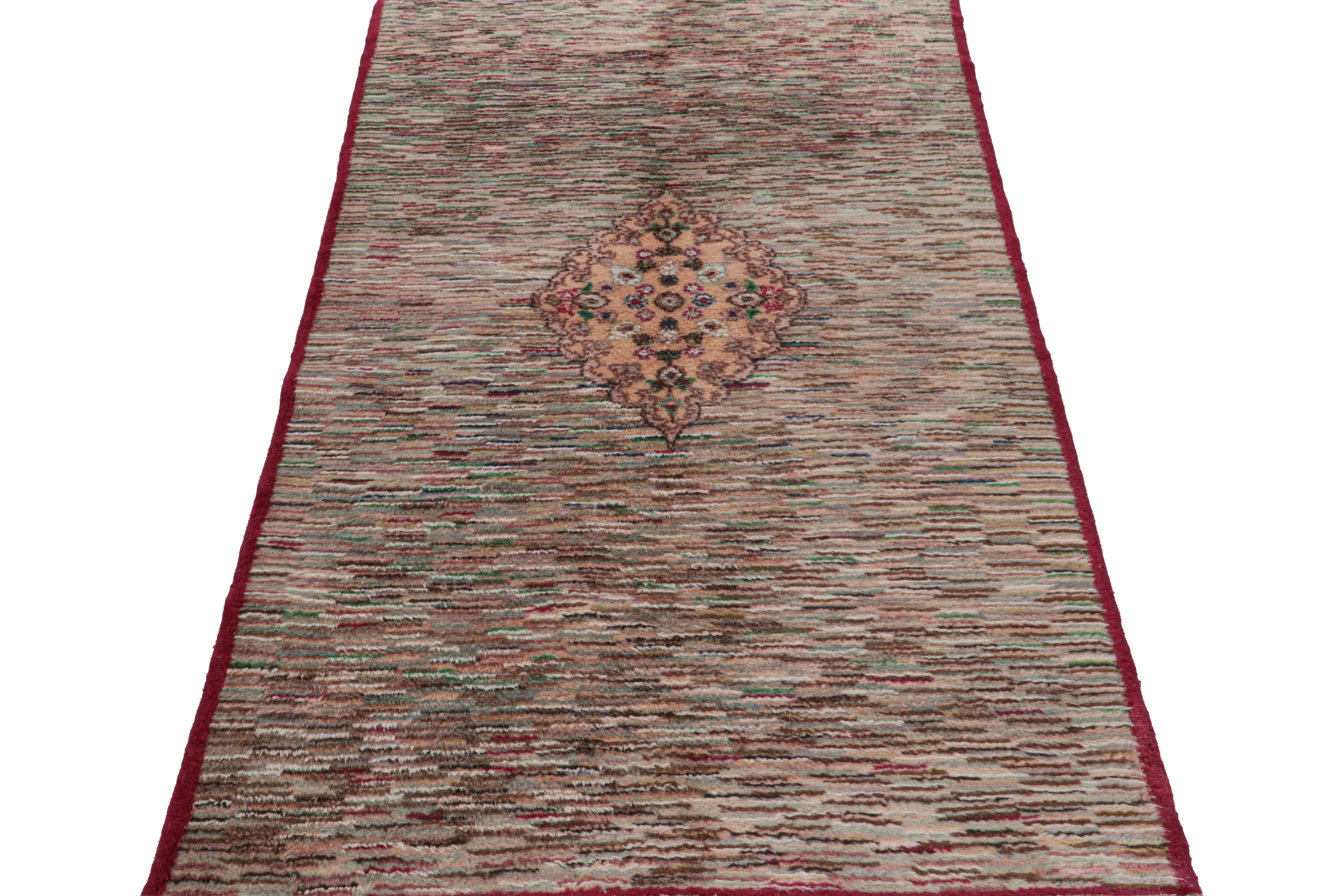 Turkish Vintage Müren rug, with Abstract Multihued field and medallion, from Rug & Kilim For Sale