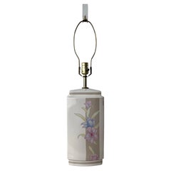 Vintage Murray Feiss Ceramic Floral Table Lamp, Postmodern Hollywood Regency