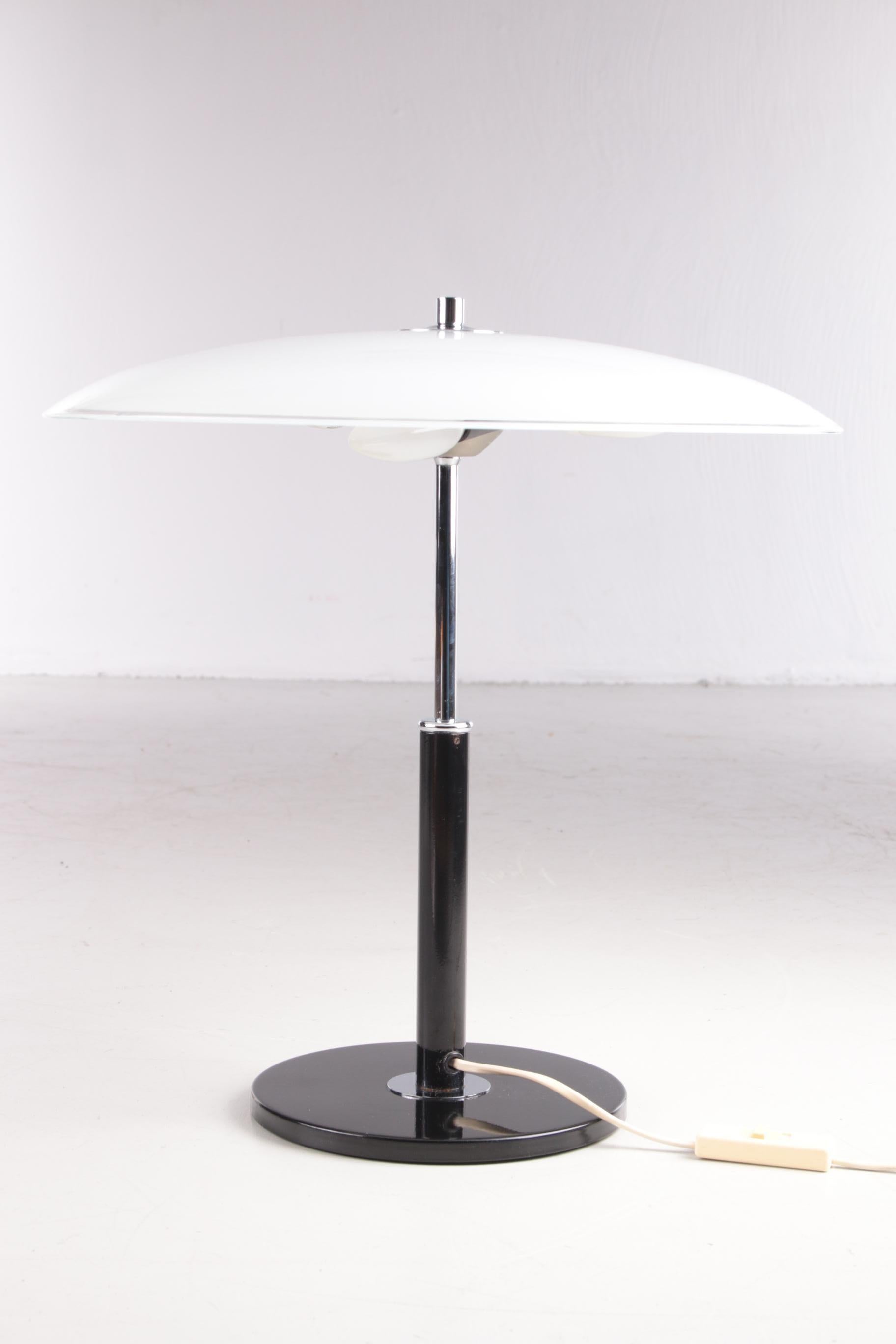 Vintage Mushroom Desk Lamp Model B8802 Chrome with Opal Glass For Sale 2